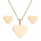 AsJerlya 316L ожерелье в форме сердца из нержавеющей стали, серьги-гвоздики для женщин, свадебные украшения, простое ожерелье с подвеской в форме сердца, антиаллергенное