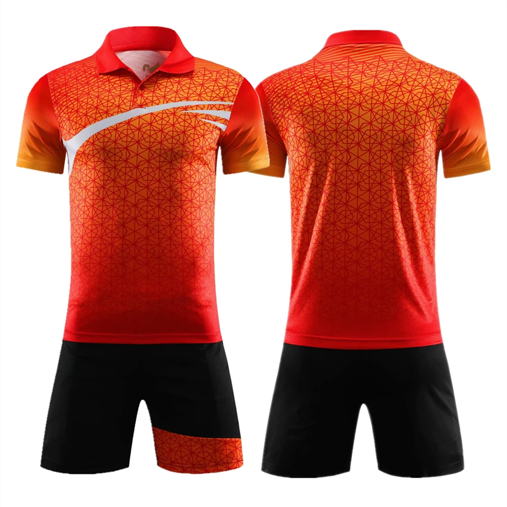 Теннисная рубашка с отложным воротником для детей и взрослых комплект