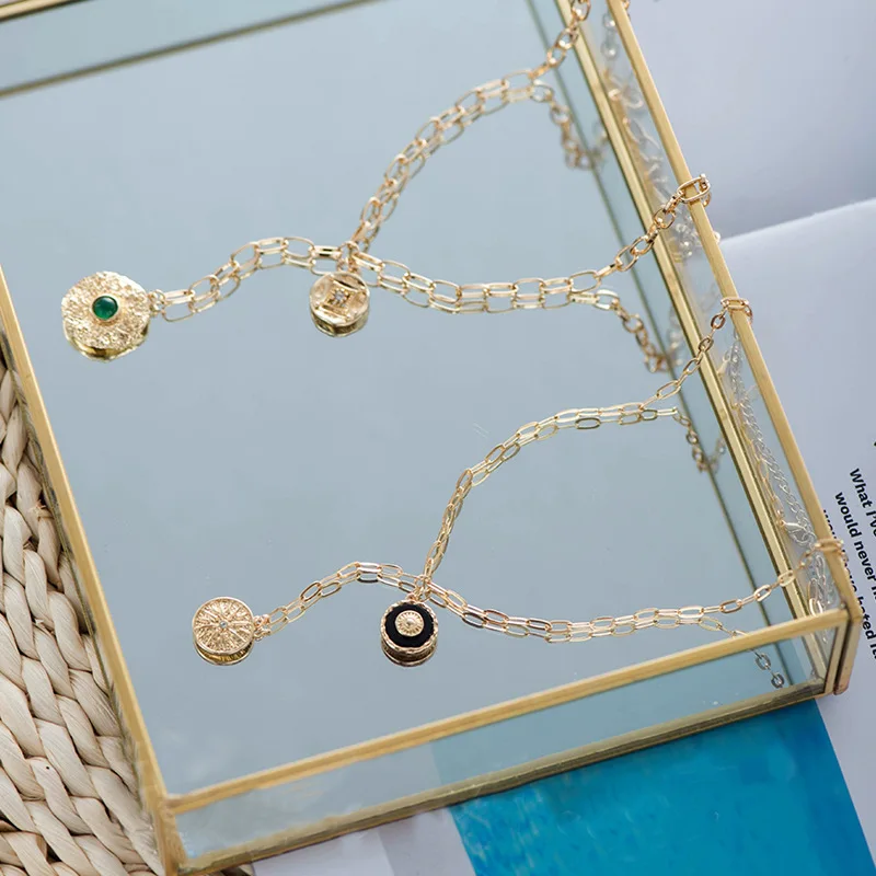 2019 новый дизайн один слой маленький золотого цвета ожерелье с кулоном винтажная y