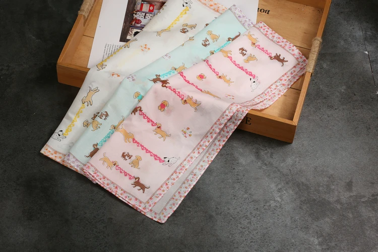 Handkerchiefs Women Kawaii Simple Classic Pocket Square Floral Printed Elegant Vintage Leisure Fashion Womens Chic New Females