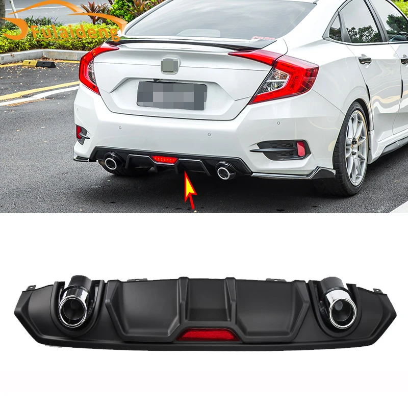 Защитный бампер для Honda Civic 2016 2018 с двойным выхлопом + глушитель аксессуары