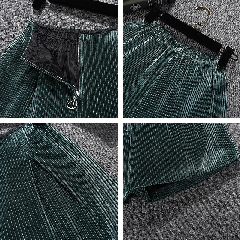 

Winter cordurory Lined new 2020 Fashion Shorts Women's Casual ring Zipper Fly Short Autumn Femme Elegant Winter Shorts 2019