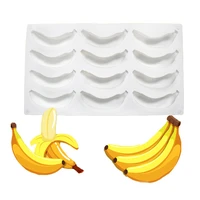 12 holes banana shape silicone cake mold dessert pastry cake mould for baking mousse decorating pastry pan tools