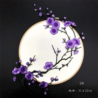 27 style plum blossom flower applique clothing embroidery patch fabric sticker iron on sew on patch sewing accessories