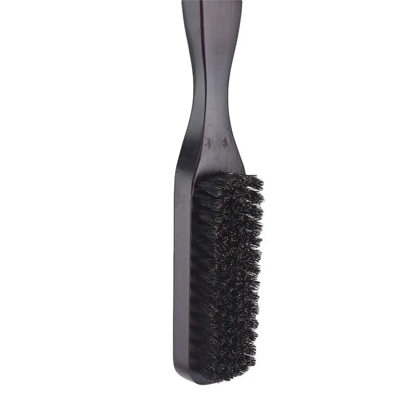 Black Wooden Handle Bristle Hair Brush Hairdressing Men Beard Anti Static Barber Styling Comb Shaving Tools | Красота и здоровье