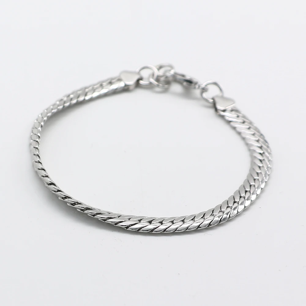Модные мужские серебряные ювелирные изделия 925 стерлингового серебра браслет