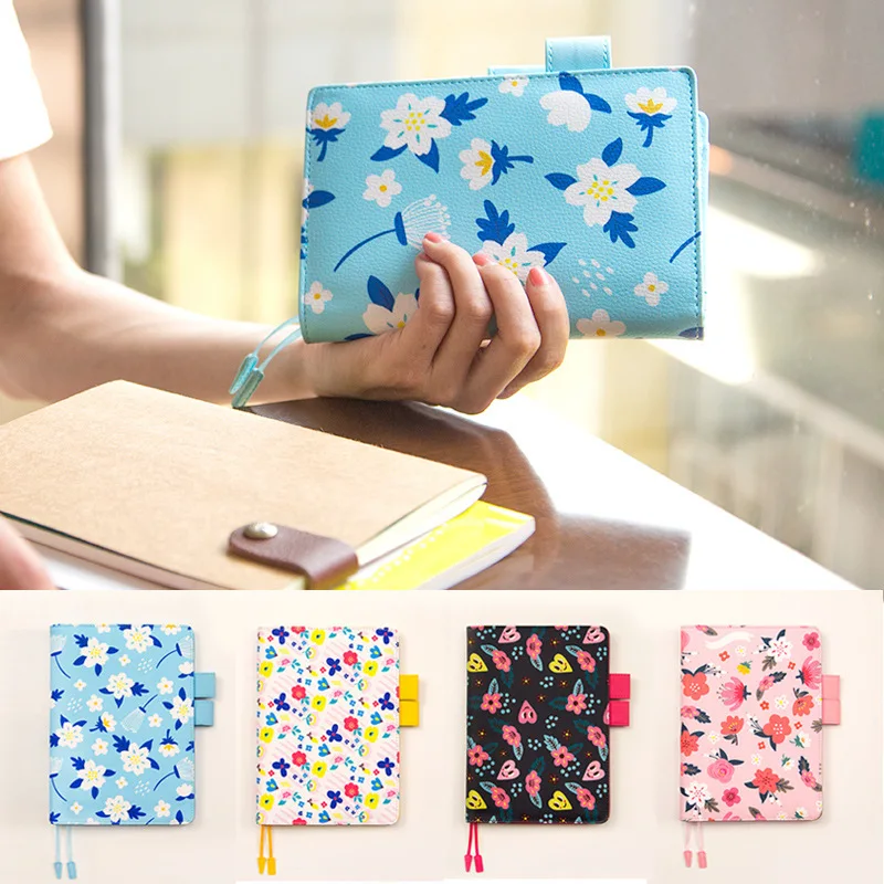 Цветочный кожаный блокнот DIY Дневник/ежедневник/Органайзер дня 207P милый японский модный канцелярский подарок