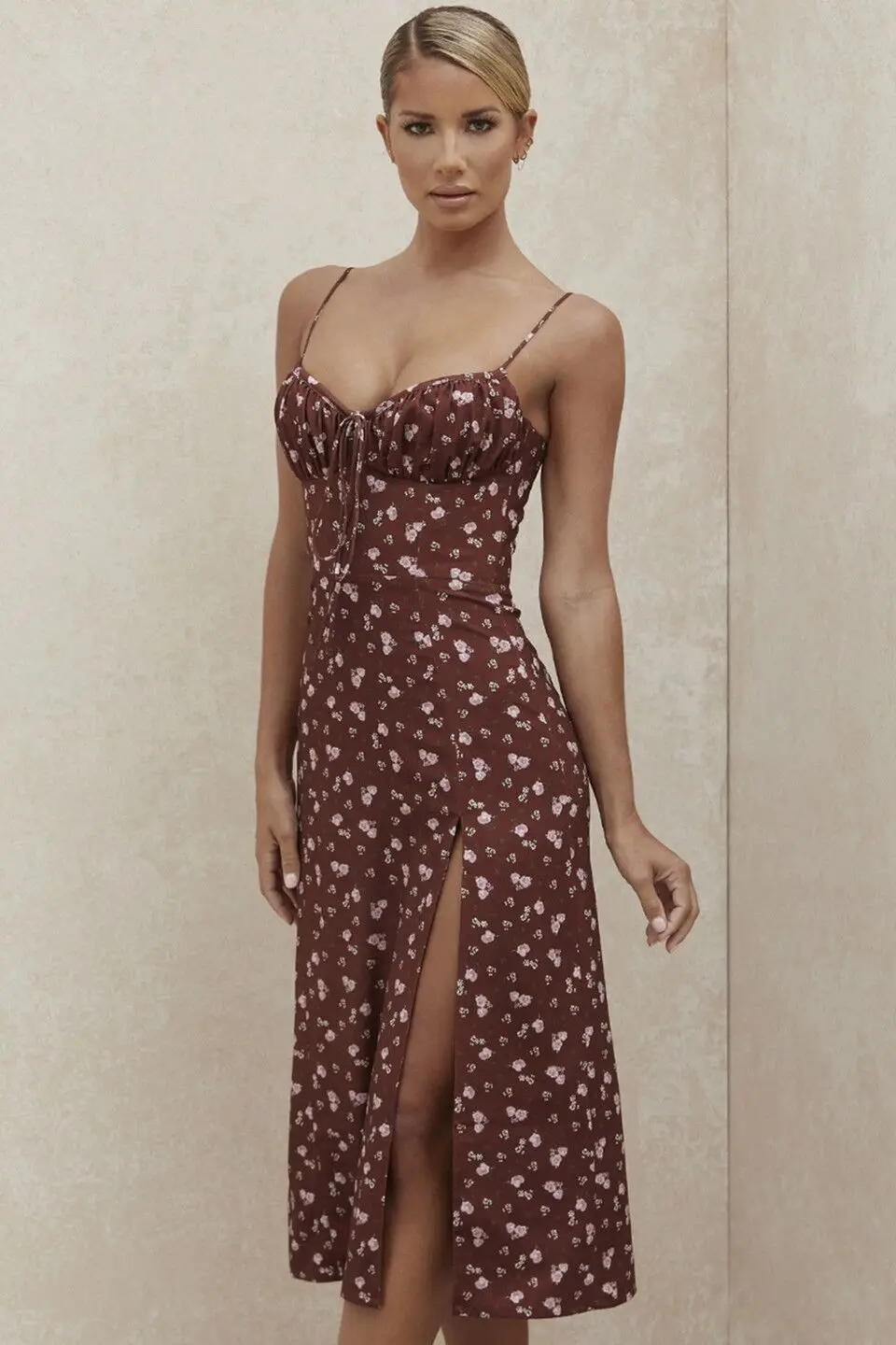 

2020 New Women Burgundy Spaghetti Strap Vestido Celebrity Evening Party Bodycon Bandage Dresses wholesale