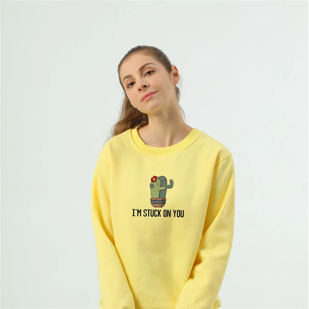 

Couple Cactus Sweatshirt Fashion Cotton Sweetshirt for Girls Cute Streetwear Harajuku Oversized Sweatshirts Hipster Clothing Top