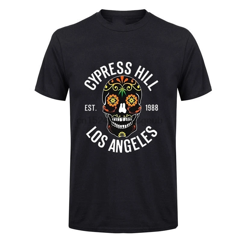 

Cypress Hill T Shirt Flower Skull 1988 Band Logo Official Mens Tees Tops Black