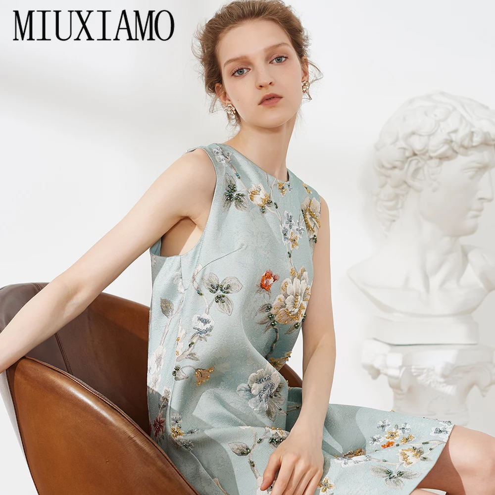 MIUXIMAO высококачественное летнее платье 2020 Новое поступление модное без рукавов с