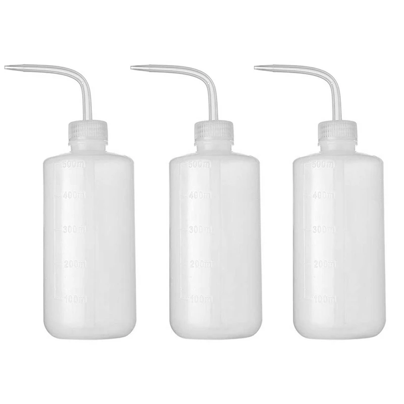 

3Pcs Irrigation Bottle 500Ml 17Oz Indoor Plant Watering Can Water Squirt Bottle Plastic Rinse Bottle for Wash Tattoo