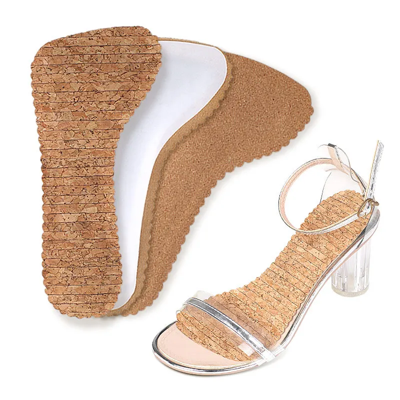 

1 Pair Non-Slip Women 3/4 Length Arch Support Anti-slip Massaging Metatarsal Cushion Orthopedic Insoles for High Heels Shoe Sole
