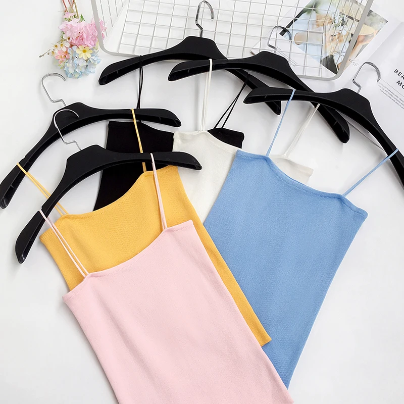 HELIAR женские топы на тонких бретельках трикотажные однотонные Топы для женщин 2020