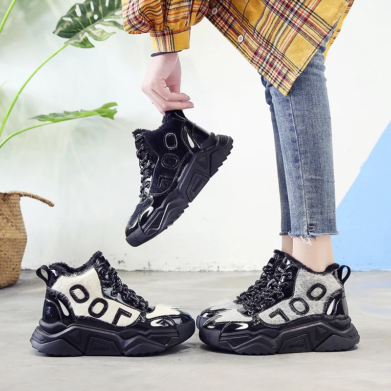 

Women shoes high top socks shoes dad shoes female 2020 winter casual shoes plush warm net red paltform sneakers vulcanized shoes