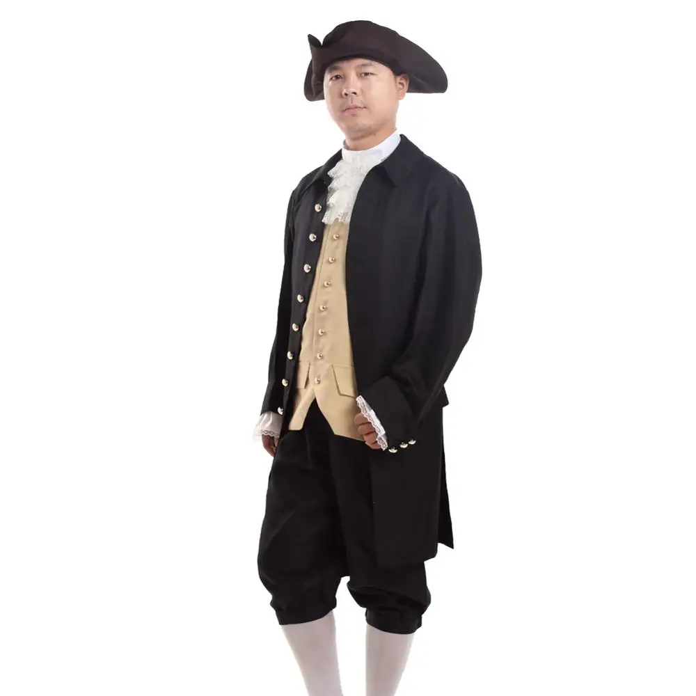 

Colonial Costume Men Rococo Patriotic Adult Canival Party Cosplay Suit Outfit