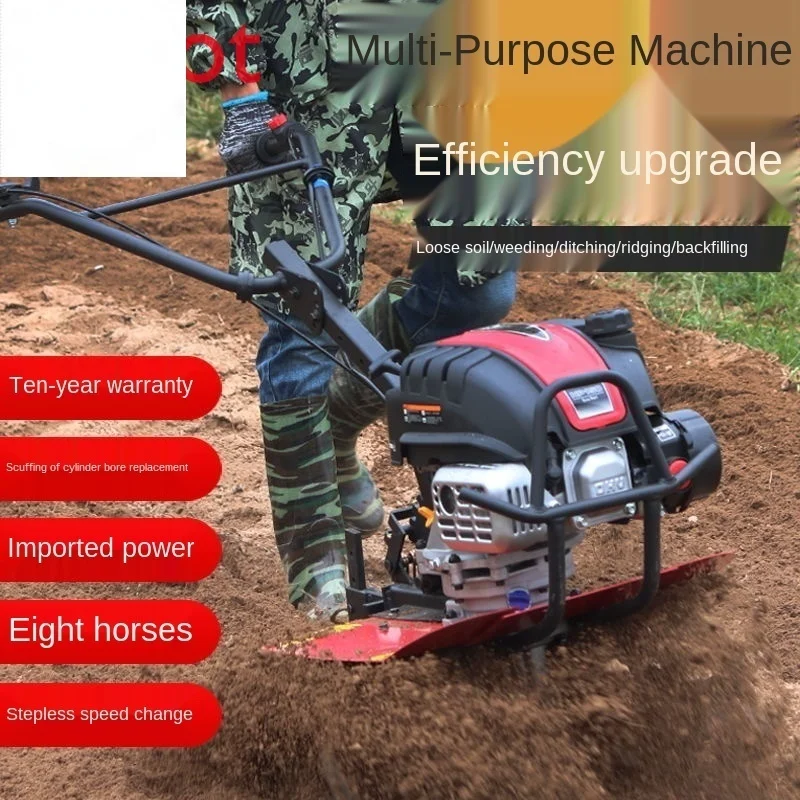 Cultivador rotativo agr&iacute;cola multifuncional, peque&ntilde;o cultivador rotativo de alta calidad, motor de gasolina, nuevo tipo-3