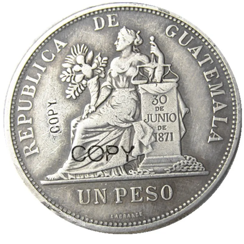 

GUATEMALA 1894 1895 1896 1897 1 песо Посеребренная копия монет