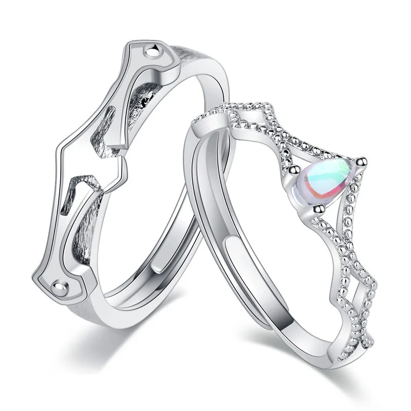 

Knight and Princess Creative Couple Rings Adjustable Meaningful Open Rings Boys Girls Lover Friends Anniversary Birthday Gift