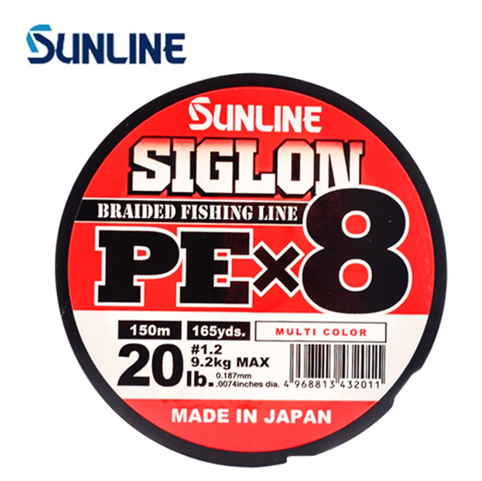 

100% Original SUNLINE SIGLON PE 8 Strands 150M/165Y Light Green Braided Fishing Line Made in Japan Suitable for Many Methods