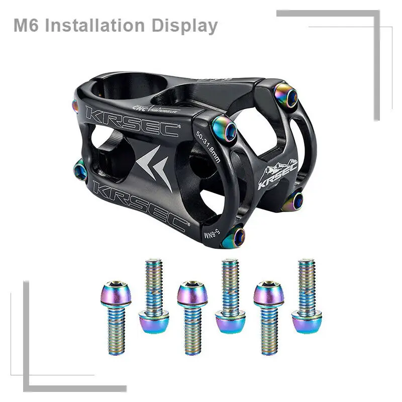 Титановый шток M5/M6 MTB велосипед титановый покрытый дорожный горный велосипедный руль из нержавеющей стали винт велосипедные аксессуары