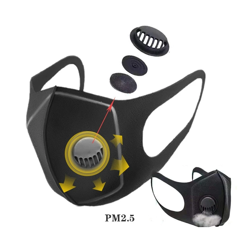 Face Mask Dust Anti Pollution Masks PM2.5 Activated Carbon Filter Insert Can Be Washed Reusable Mouth warm | Дом и сад