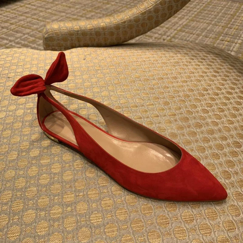 Женские туфли лодочки из флока с острым носком и боковым вырезом кроличьими