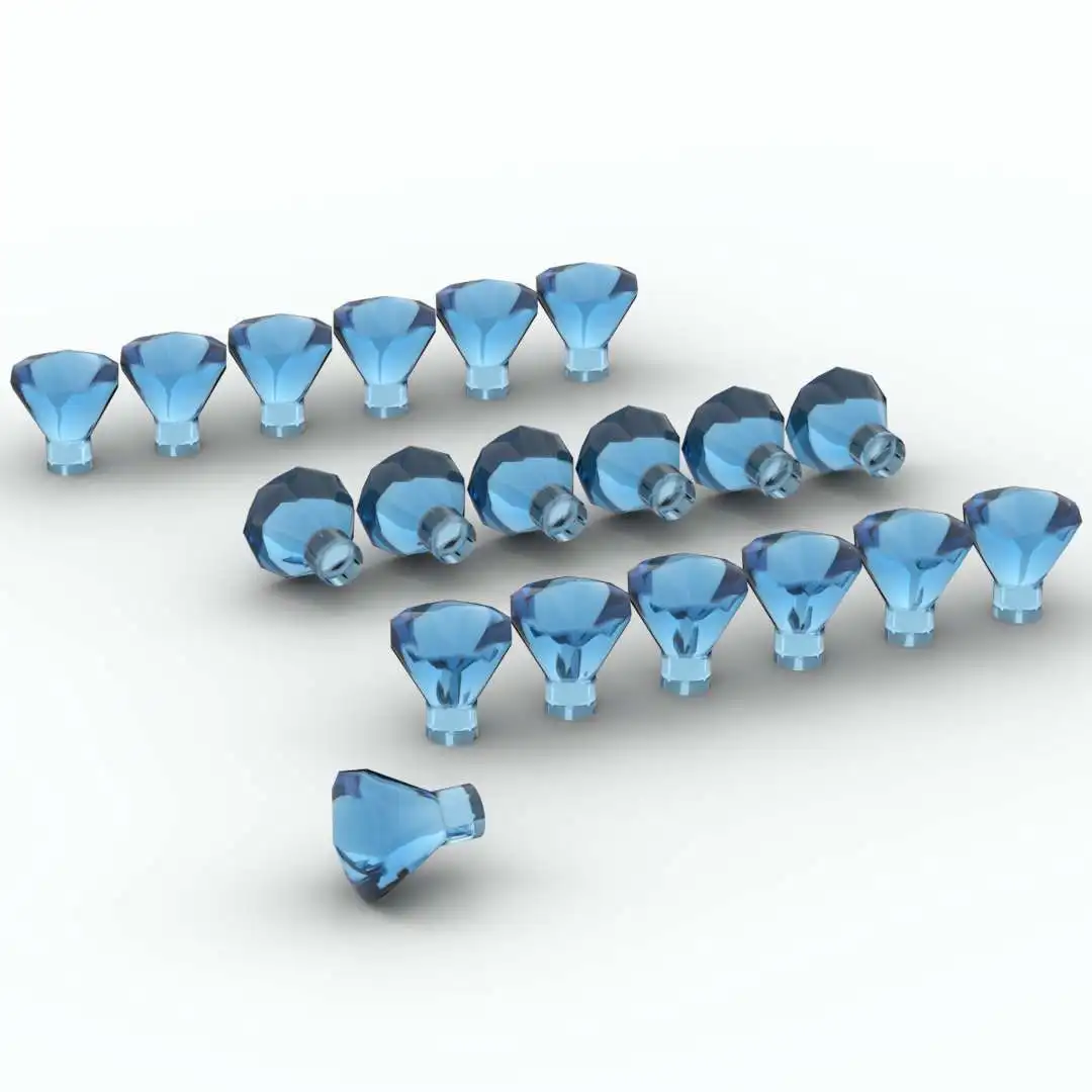 

500pcs MOC Bricks Rock 1x1 Jewel 24 Facet Trans-Red Diamond Building Blocks Particles for Children Kids Educational Toy