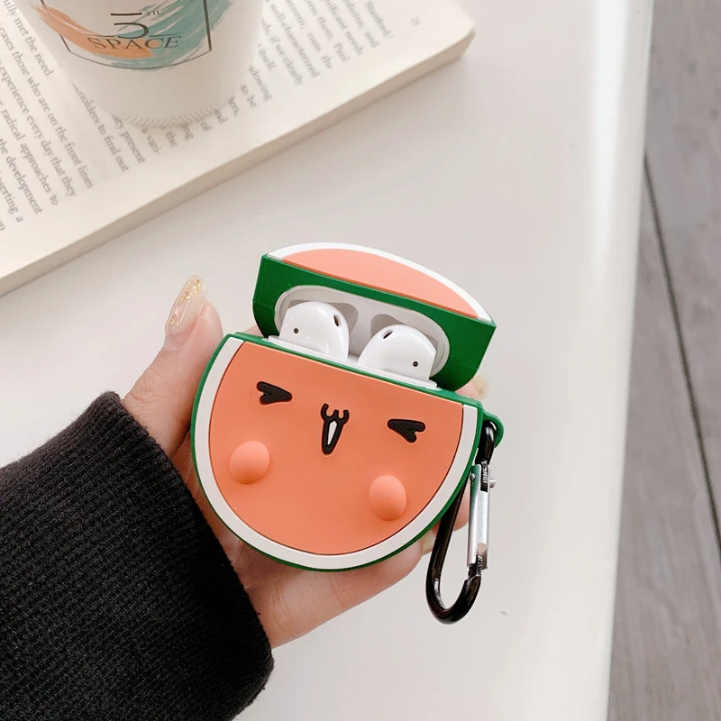 Для Airpods Pro 3D милый мультяшный арбуз Earpods чехол для Apple 1 2 3 Летний Фруктовый
