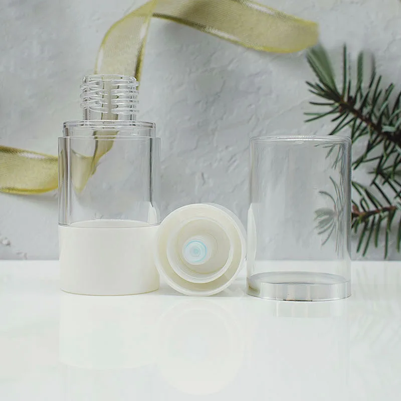 15ml round head plastic airless bottle silver line essence serum/lotion/emulsion liquid foundation skin care cosmetic packing | Красота и