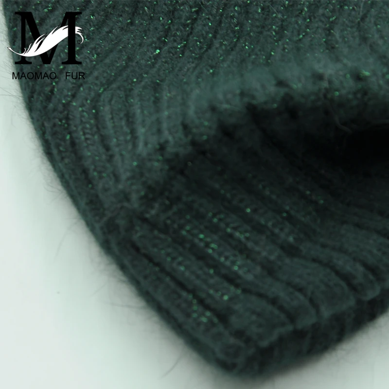 Winter Women Fur Ball Cap Real Pom Hat Water Ripple Female Wool Knitted Beanies | Аксессуары для одежды