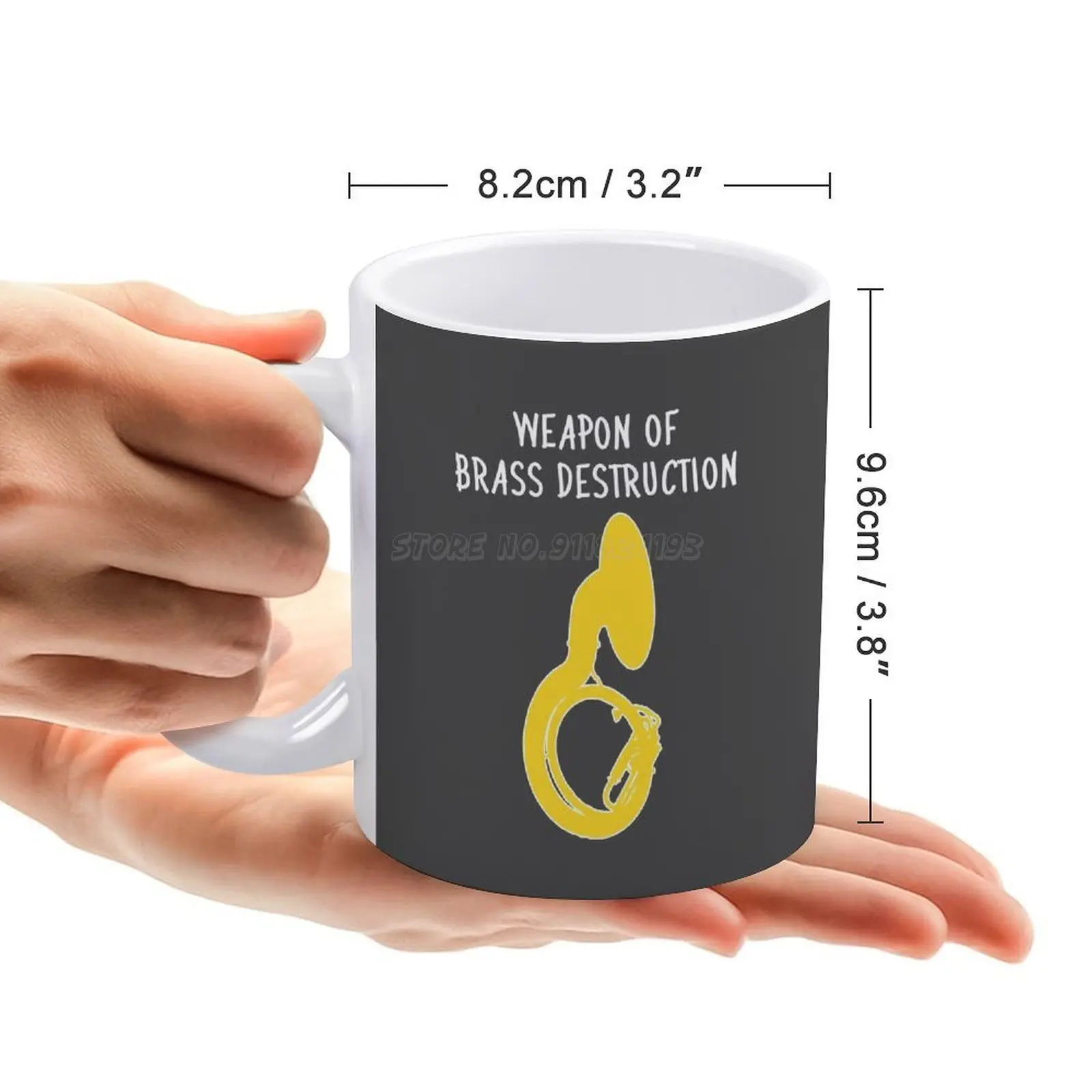 Сусафон - ОРУЖИЕ ИЗ ЛАТУНИ-Забавный подарок сусафонисту, керамическая белая кружка на 11 унций для чая и кофе.