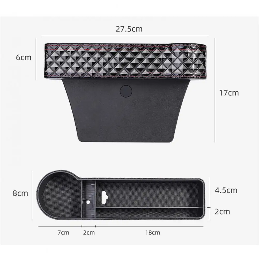 

Car Passenger Seat Slot Storage Box Dual USB Ports Phone Keys Holder Container