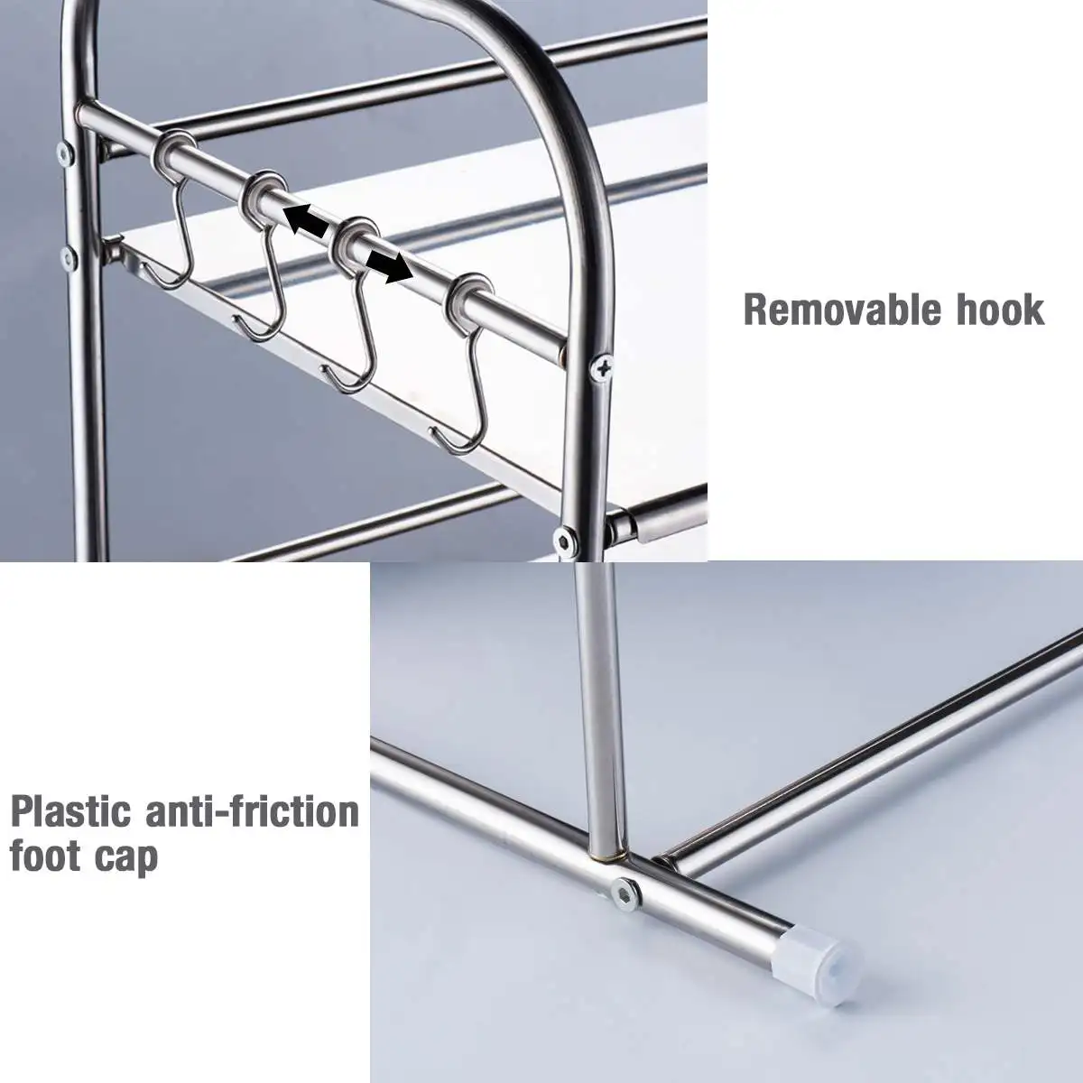 

Stainless Steel Storage Rack Bath Shelf Kitchen Tableware Microwave Oven Stand Home Office Shelf Bathroom Organizer Holder