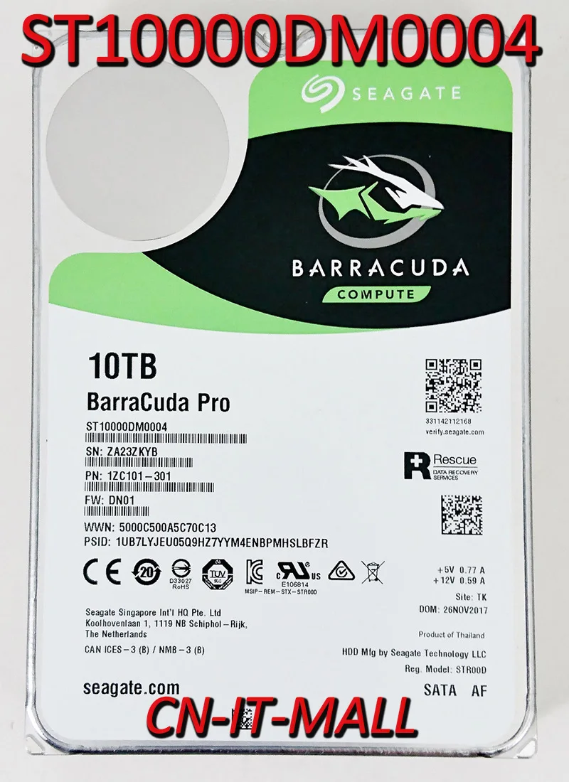Жесткий диск Seagate BarraCuda Pro ST10000DM0004 10 ТБ 7200 об/мин 256 Мб кэш памяти SATA 6 0 ГБ/сек. 3