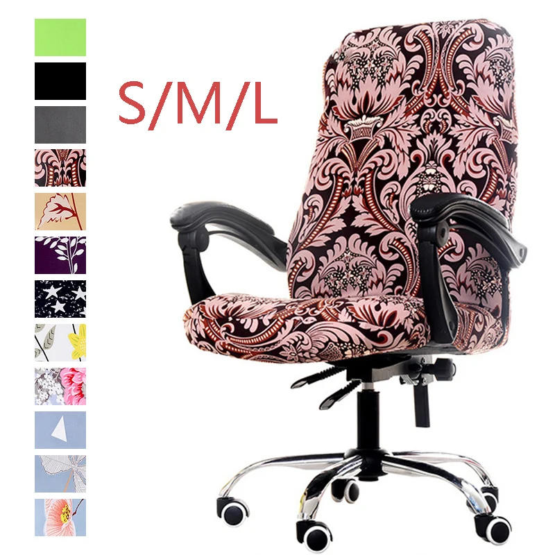 

S/M/L Sizes Office Stretch Spandex Chair Covers Anti-dirty Computer Seat Chair Cover Removable Slipcovers For Office Seat Chairs