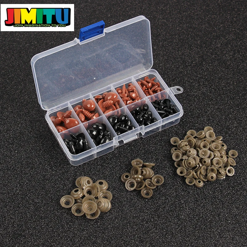 130 шт. 6x 8/7x 9/9.5x1 1/12x1 5/13x17 мм черные коричневые безопасные носики Треугольные