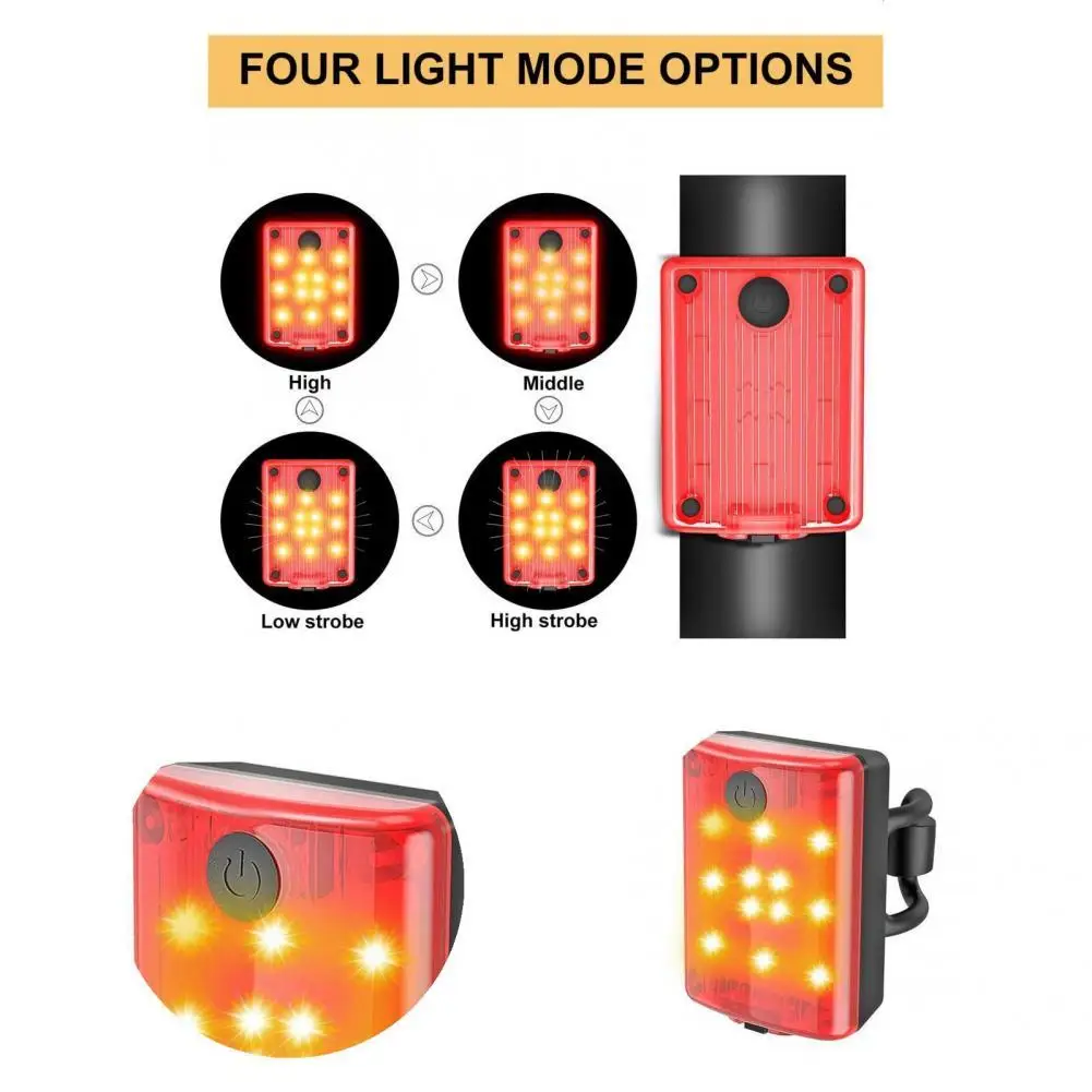 

Easy to Install Wear-resistant Compact Size USB Tail Light for Bike