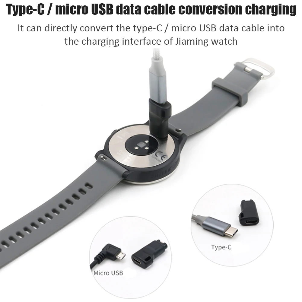 1 шт. Адаптер зарядного устройства Micro USB / Type-C для Garmin Fenix 5 Forerunner 235/235lite/630/725xt/230