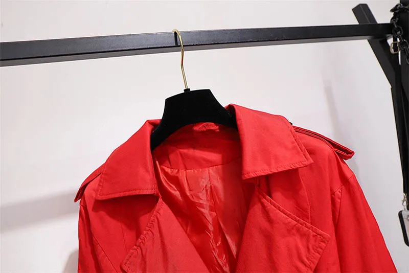 Осенний тренчкот для женщин размера плюс, обхват груди 150 см, 5XL, 6XL, 7XL, 8XL, 9XL, Женское пальто черного и красного цветов