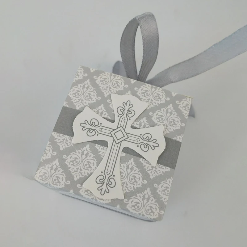 10 шт. конфетные коробочки для драже серая Подарочная коробка детского душа