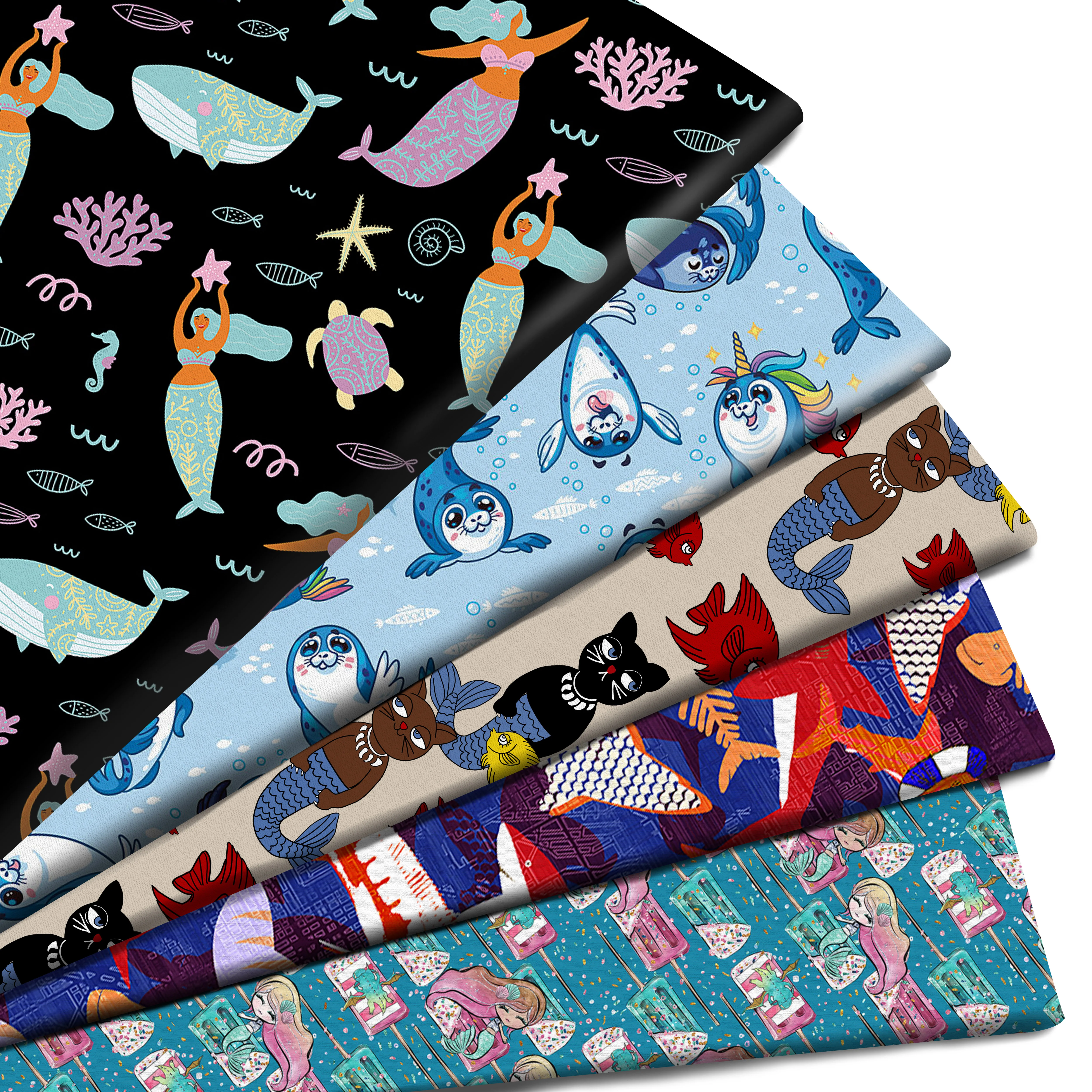 50*145 см чешуя Русалки для девочек полиэфирная ткань ткани детский домашний