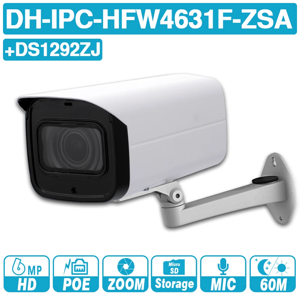 DH IPC HFW4631F ZSA 6MP IP камера 5X Zoom Bullet 60M IR слот карты Micro SD аудио IP67 IK10|Камеры