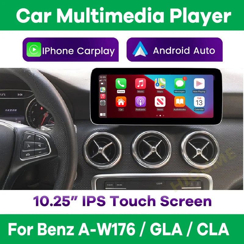 

Автомобильный мультимедийный экран Apple CarPlay, 10,25 дюйма, Android, для Mercedes Benz A W176 CLA C117 X117 GLA X156