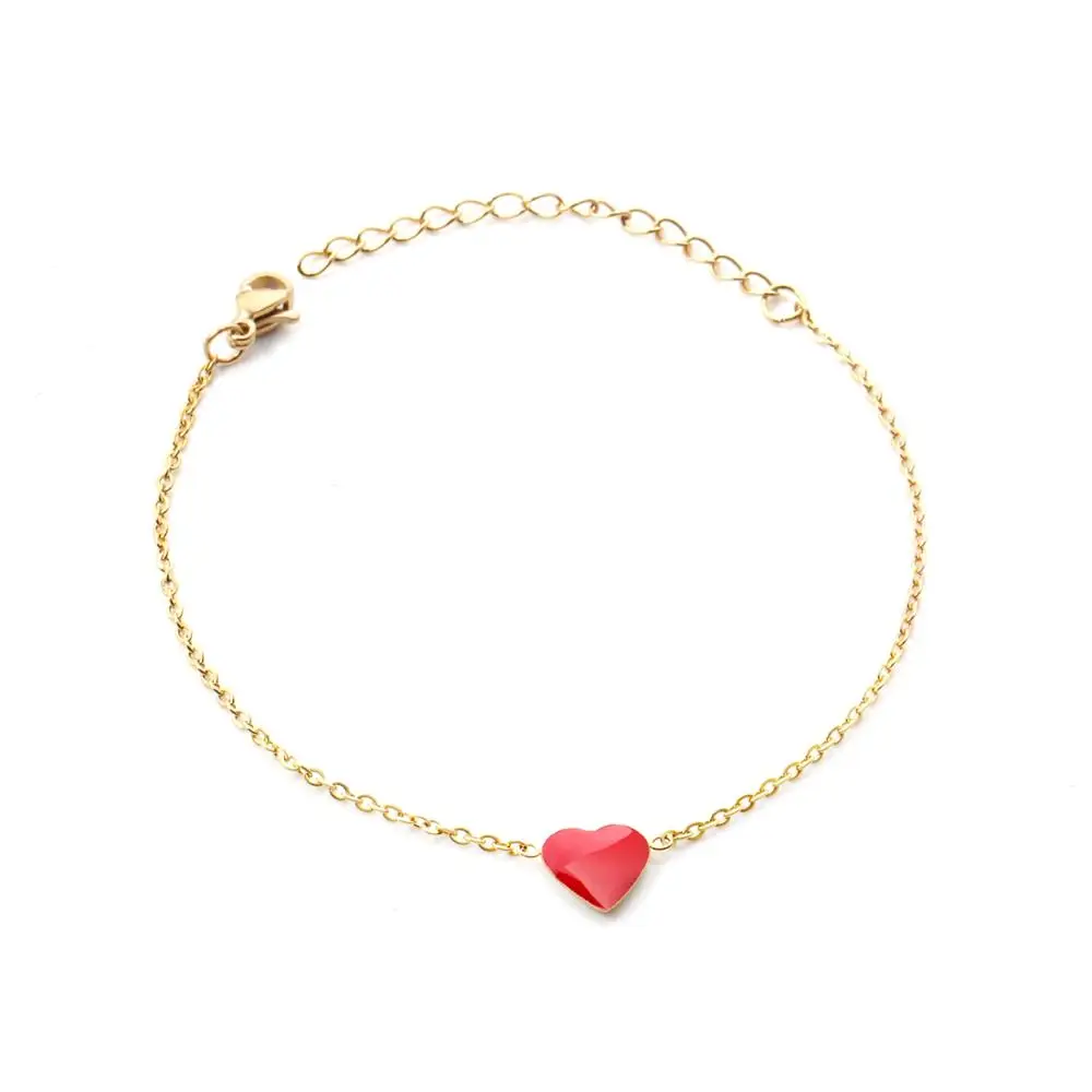 LUXUKISSKIDS красное сердце Очаровательные золотые браслеты 2020 модные для женщин