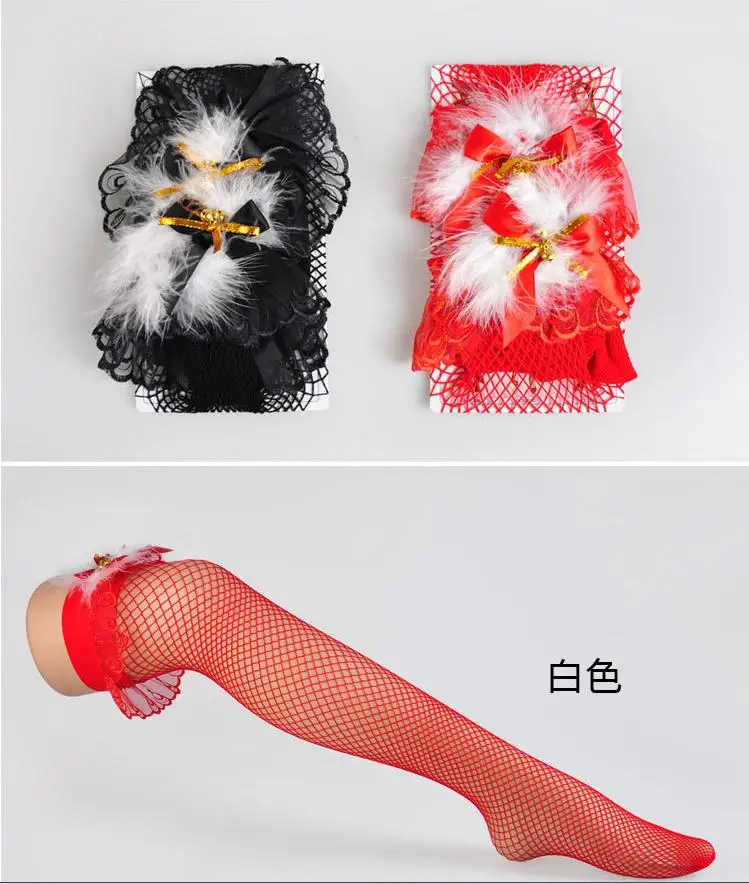 Новые женские повседневные ажурные чулки рождественские пушистые однотонные