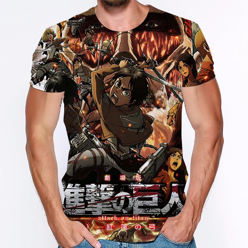 

Attack on Titan 3d Printed Short Sleeve 2020 Anime Newest T Shirt Fashion Tees Summer T Shirt For girl Clothing Streetwear Tops