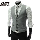Жилет Мужской приталенный, Приталенный жилет, повседневный жилет без рукавов, деловой пиджак, Новое поступление