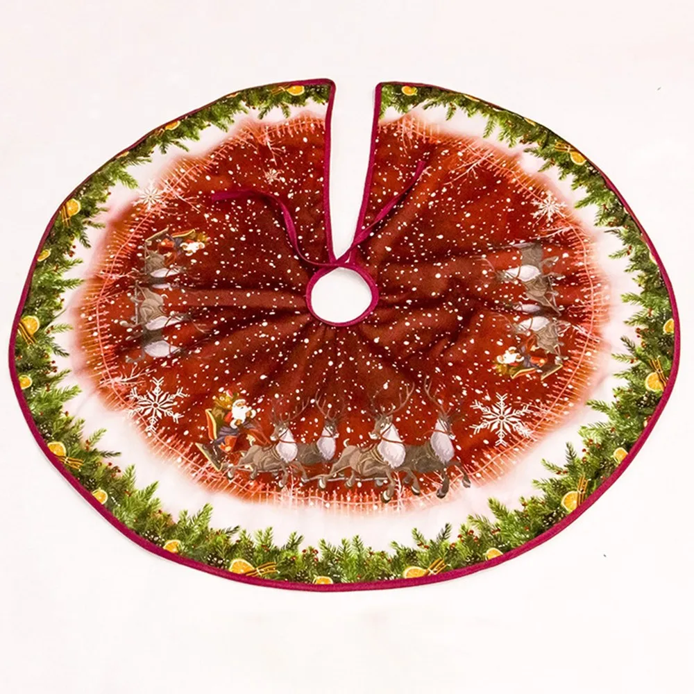 90x90 см Рождественская юбка с оленем/елкой для старика дерево ковер ткань