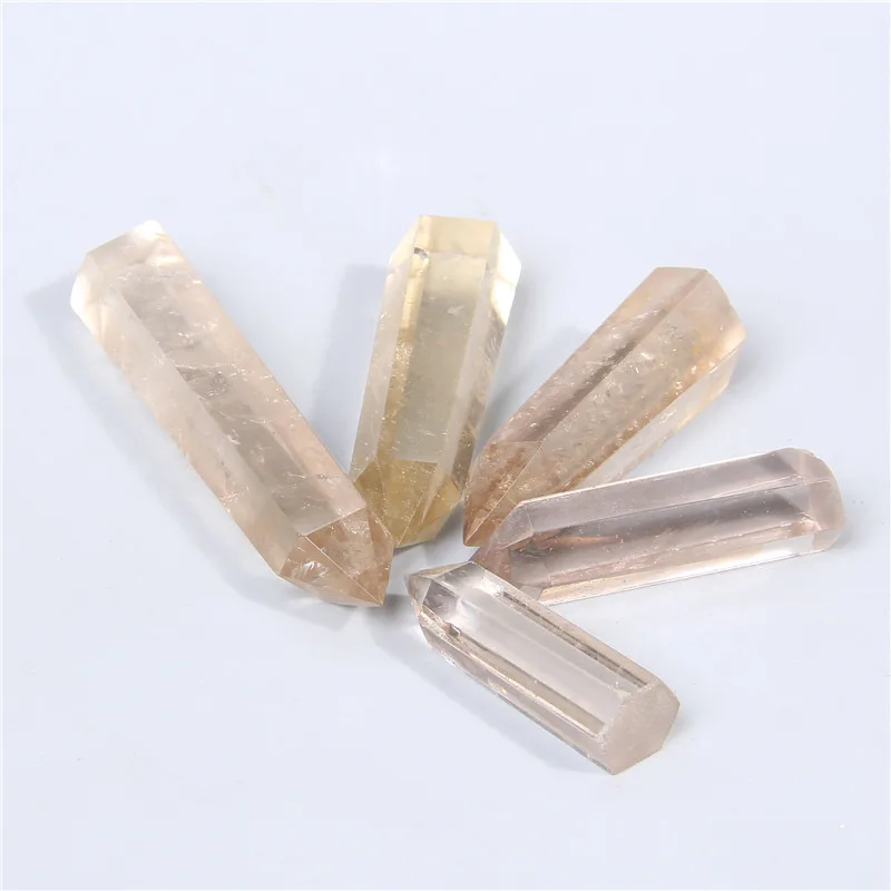 Дымчатые кварцевые бусины шестигранные из натурального камня необработанные